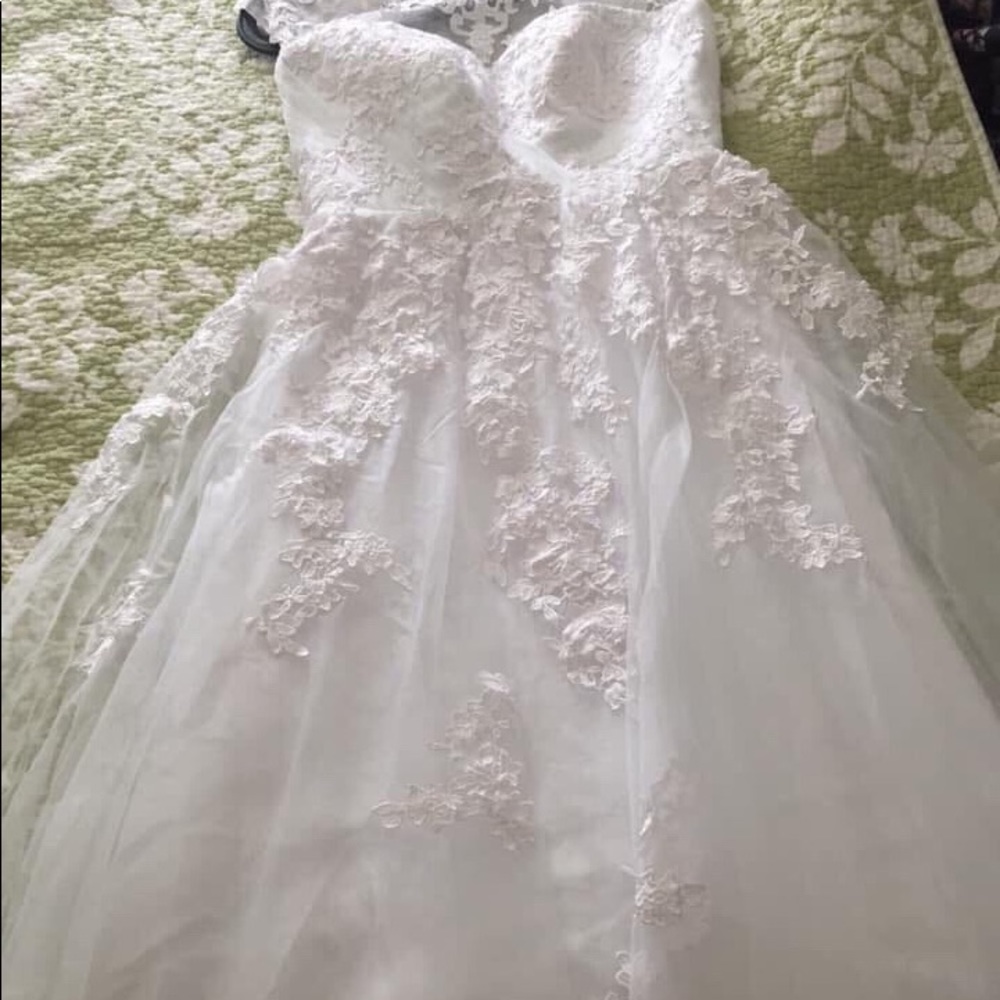 Lace tulle bohemian wedding dress